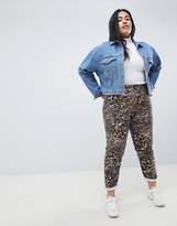 Thumbnail for your product : ASOS Curve DESIGN Curve Ritson rigid mom jeans in abstract leopard print