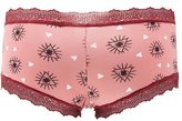 Thumbnail for your product : Charlotte Russe Printed Lace-Trim Boyshort Panties