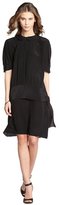 Thumbnail for your product : Miu Miu Black Silk Collared Three-Quarter Sleeve Dress