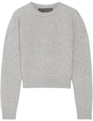The Elder Statesman Cropped Cashmere Sweater - Gray