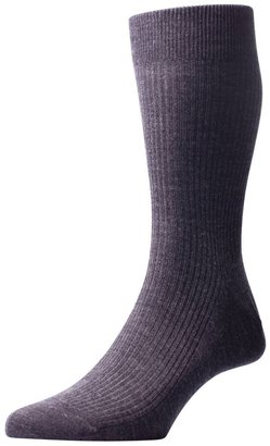 Pantherella Charcoal Naish Rib Merino Wool Socks by Medium