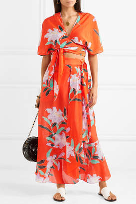 Diane von Furstenberg Floral-print Cotton And Silk-blend Gauze Wrap Maxi Skirt
