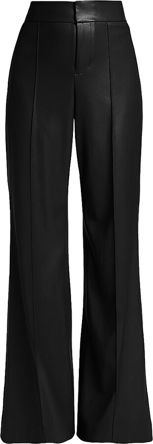 Alice + Olivia Women's Dylan Wide-Leg Faux Leather Trousers - Black - Size 0