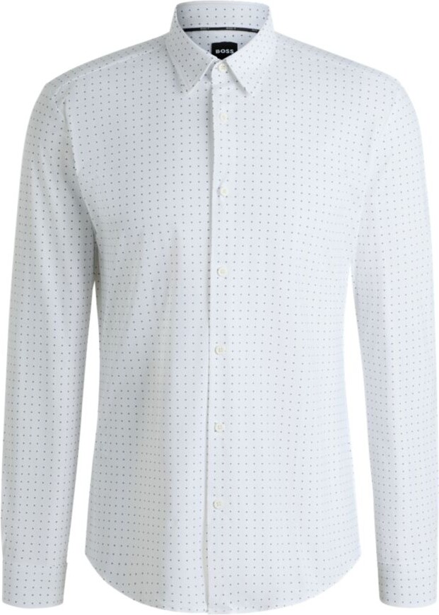HUGO BOSS Slim-fit shirt in printed performance-stretch jersey