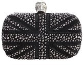 Thumbnail for your product : Alexander McQueen black suede 'Britannia' studded clutch