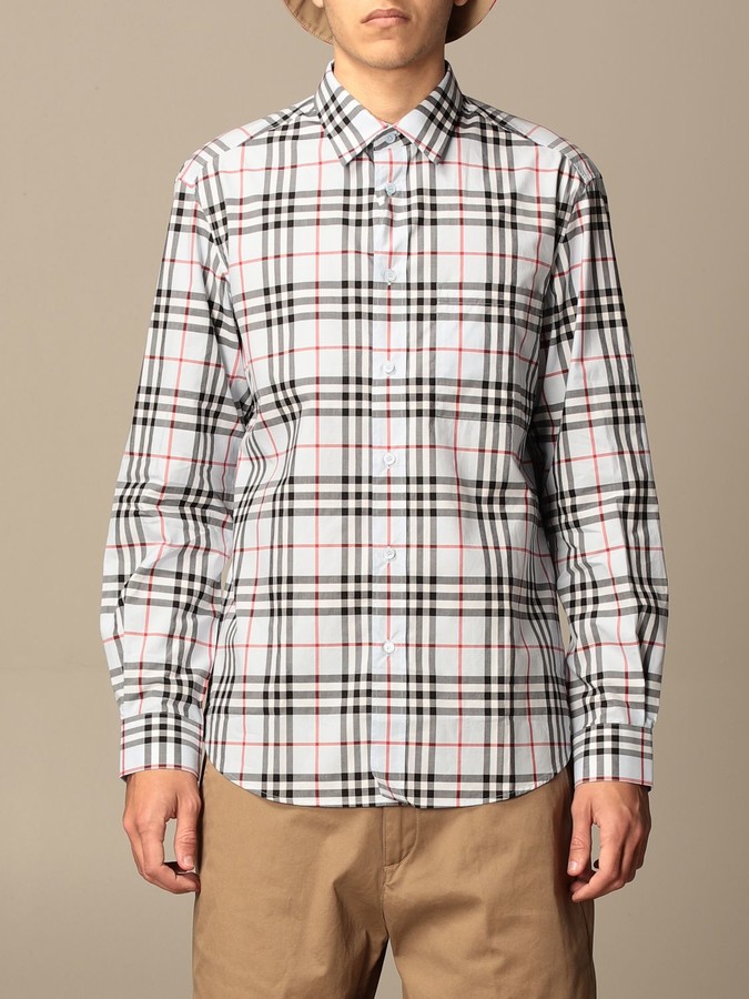 Burberry shirt in cotton with vintage check pattern and logo - ShopStyle