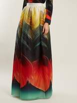 Thumbnail for your product : Mary Katrantzou Egret Folk Print Silk Organza Maxi Skirt - Womens - Orange Multi