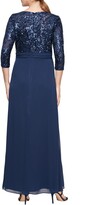 Thumbnail for your product : Alex Evenings Sequin Three-Quarter Sleeve Evening Gown