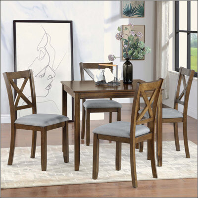 17 Stories Elegant 5-Piece Wooden Dining Table Set With 4 Chairs, Dining Table Set For 4 People, Modern 4 Person Dining Table Set For Living Room, Kitchen And Di