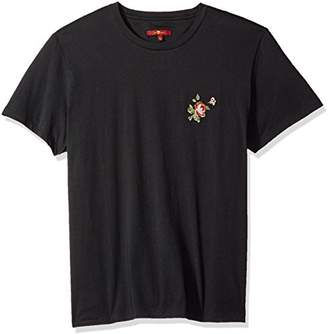 7 For All Mankind Men's Short Sleeve La Embroidered Floral Tee Shirt