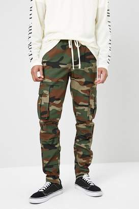 Forever 21 Camo Ankle-Zip Drawstring Cargo Pants