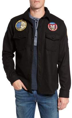 Schott NYC Embroidered Patch Wool Blend Jacket
