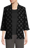 Thumbnail for your product : Misook 3/4-Sleeve Flocked Velvet Jacket