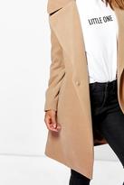 Thumbnail for your product : boohoo Petite Rebecca Oversized Camel Collar Duster Coat