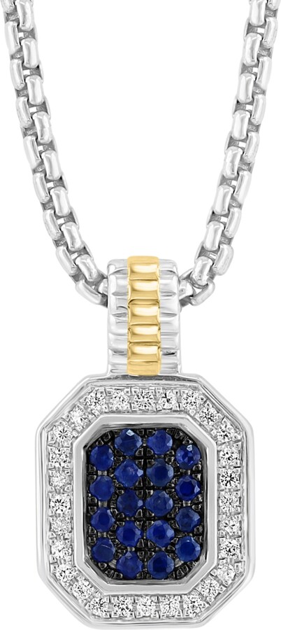 Effy Men's Sapphire (7/8 ct. t.w.) & White Sapphire (1/4 ct. t.w.) 22\
