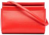 Thumbnail for your product : Calvin Klein red top zip leather cross-body bag
