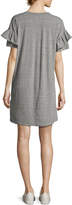 Thumbnail for your product : Current/Elliott The Ruffle Roadie T-Shirt Dress, Gray/Red