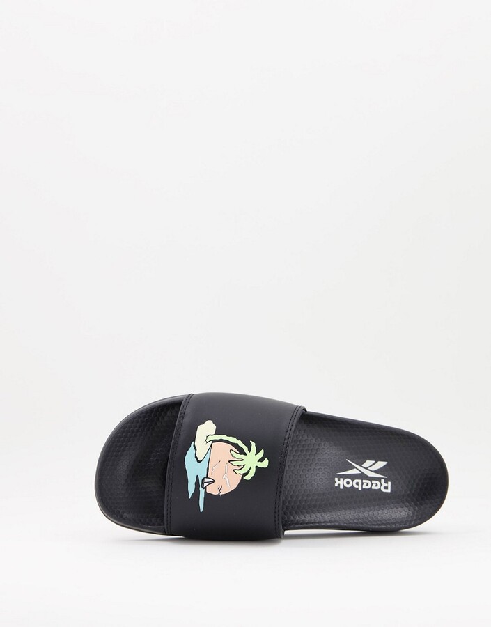 Reebok Summer Retreat classic slides in black - ShopStyle Sandals