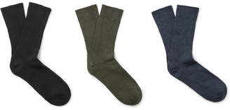Schiesser Three-Pack Stretch Cotton-Blend Socks