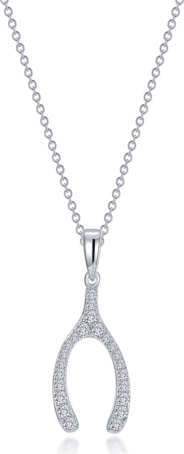 Lafonn Simulated Diamond Wishbone Pendant Necklace