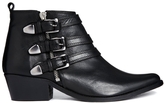 Thumbnail for your product : F-Troupe Leather Buckle Detail Pointed Boots