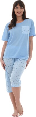 i-Smalls Ladies Capri Pyjama Set Lightweight Cropped Trousers /& Dolphin Print Top