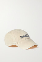 Thumbnail for your product : Balenciaga Distressed Embroidered Cotton-twill Baseball Cap