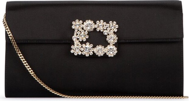 Roger Vivier Flower Buckle Envelope Flap Crossbody Bag