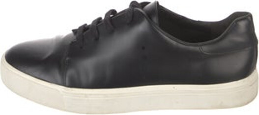 Vince Leather Low Top Sneakers Black Rubber Trim Round-Toes Platform Lace-Up Closure at Uppers Includes Dust Bag Unfortunately due to restrictions this item may not be eligible for shipping in all areas.
