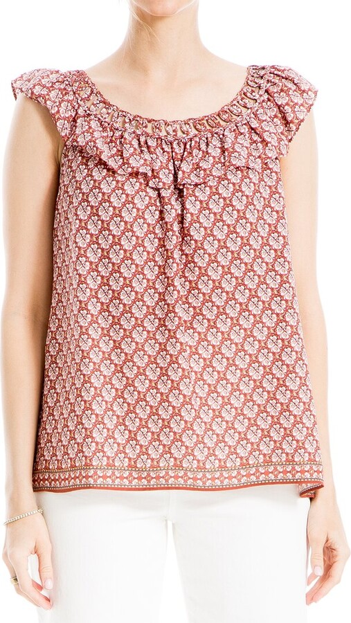 Max Studio Flutter Sleeve Top