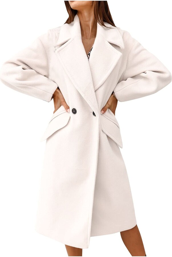 long winter white wool coat