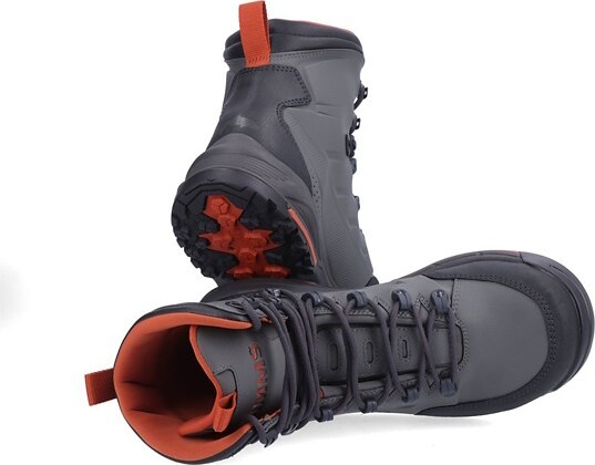 Men's Simms Freestone Rubber Soles Fly Fishing Wading Boots Outdoor 9 Gunmetal