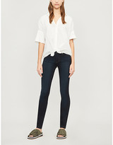 Thumbnail for your product : Paige Ladies Blue Leather Denim Mona Leggy Ultra-Skinny Mid-Rise Jeans, Size: 23