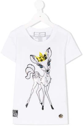 Philipp Plein Junior embellished bambi T-shirt