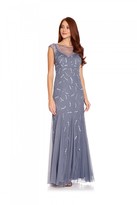 Thumbnail for your product : Adrianna Papell Cap Sleeve Beaded Gown In Cool Wisteria