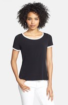 Thumbnail for your product : Anne Klein Button Back Contrast Trim Top (Petite)