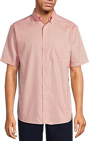 Roundtree & Yorke Gold Label Roundtree Yorke Non-Iron Short Sleeve Solid Dobby Sport Shirt