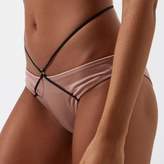 Thumbnail for your product : River Island Womens Pink ring front cross strap bikini bottoms