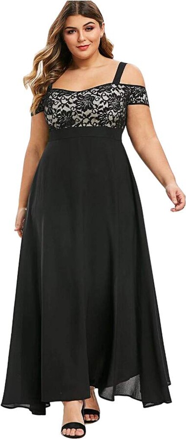 Long Sleeved Black Lace Maxi Evening Dress | ShopStyle UK