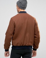 Thumbnail for your product : ASOS Wool Mix Bomber Jacket With Ma1 Pocket In Dark Rust