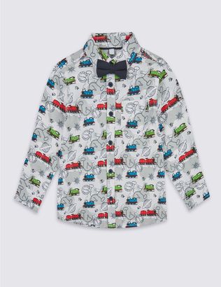 Marks and Spencer Pure Cotton Thomas & Friendsâ"¢ Shirt with Bow Tie (1-6 Years)