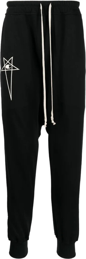 RICK OWENS X CHAMPION Prisoner drop-crotch track pants