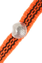 Thumbnail for your product : Dezso by Sara Beltràn Shell woven cotton and silver friendship bracelet