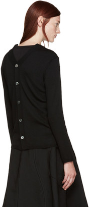 Comme des Garcons Black Wool Two-Way Cardigan