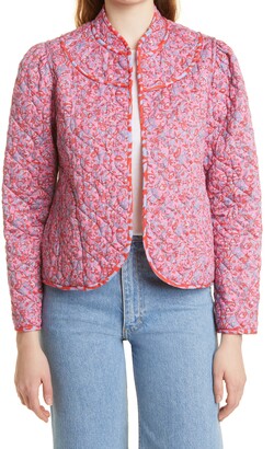 Quilted Jacket Floral Lining | Shop the world's largest collection 