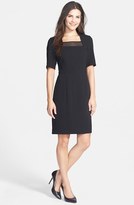 Thumbnail for your product : Marc New York 1609 Marc New York by Andrew Marc Mesh Inset Crepe Sheath Dress