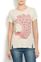 Thumbnail for your product : Lucky Brand Woodblock Peacock Tee
