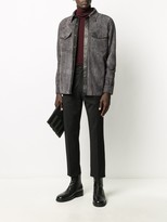 Thumbnail for your product : Ajmone Leather-Trimmed Suede Shirt Jacket