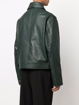 Thumbnail for your product : AMI Paris Zipped Leather Jacket