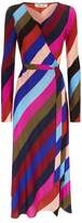 Diane Von Furstenberg Striped Silk Wrap Dress